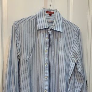 Made in Korea Blue Striped Button Down